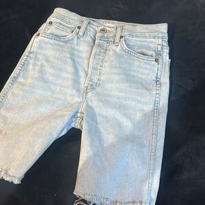 RE/DONE Light Wash Denim‎ Dad Shorts Size 26